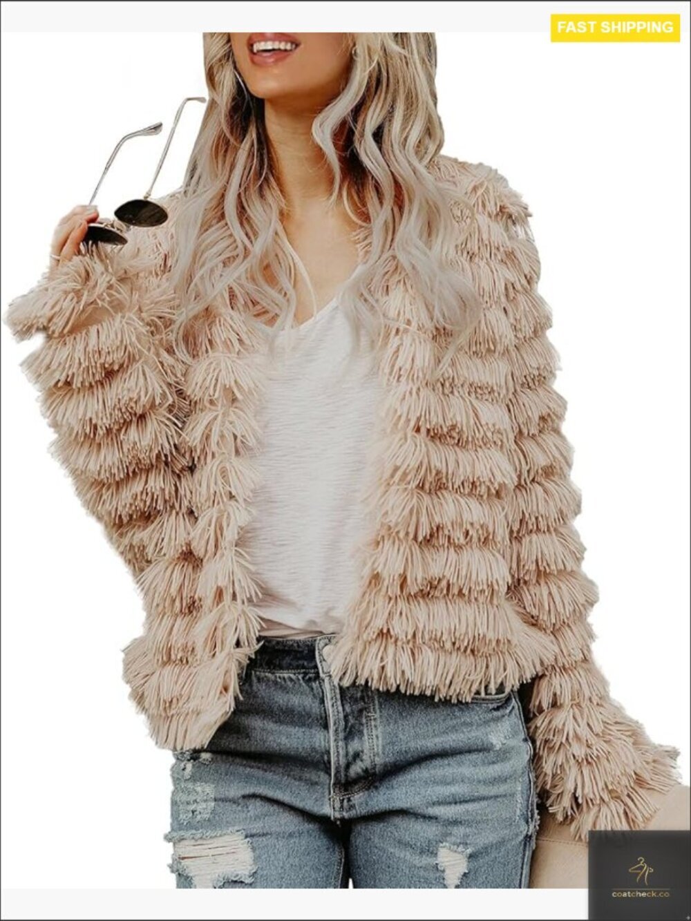 Open Front Faux Fur Cardigan Vintage Parka Shaggy Jacket Coat Y2K Chic